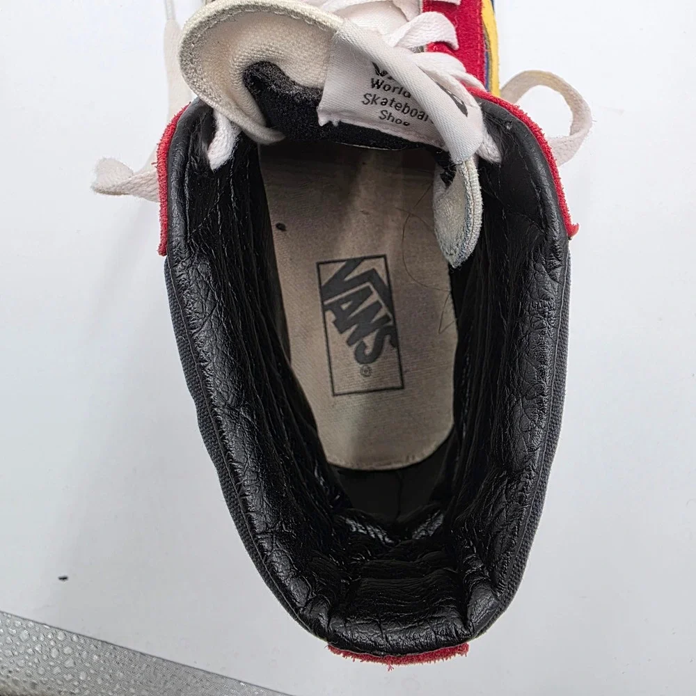 Vans‎ Sk8 Hi High Top Skate Shoes Red Blue Yellow Black Men's Size 10